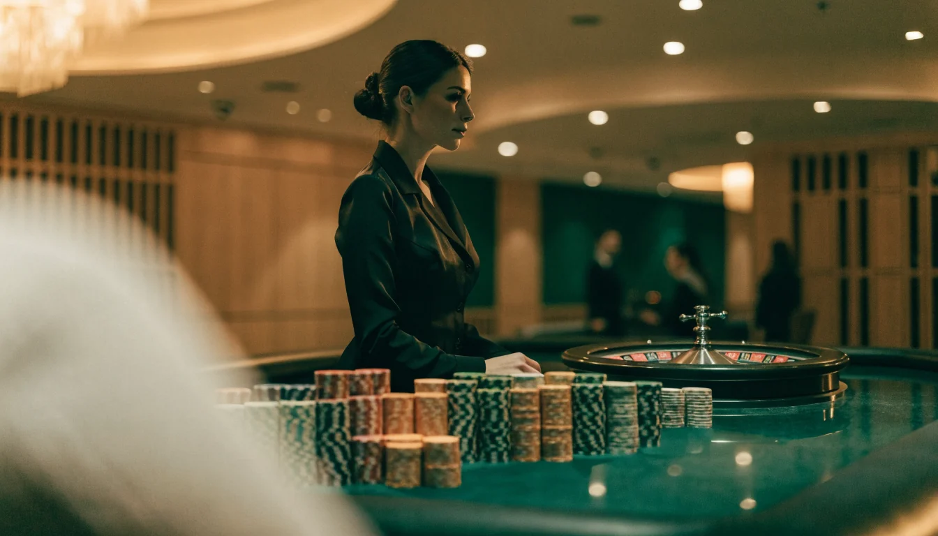 Live casinostudio med dealer och roulettebord i modern svensk miljö