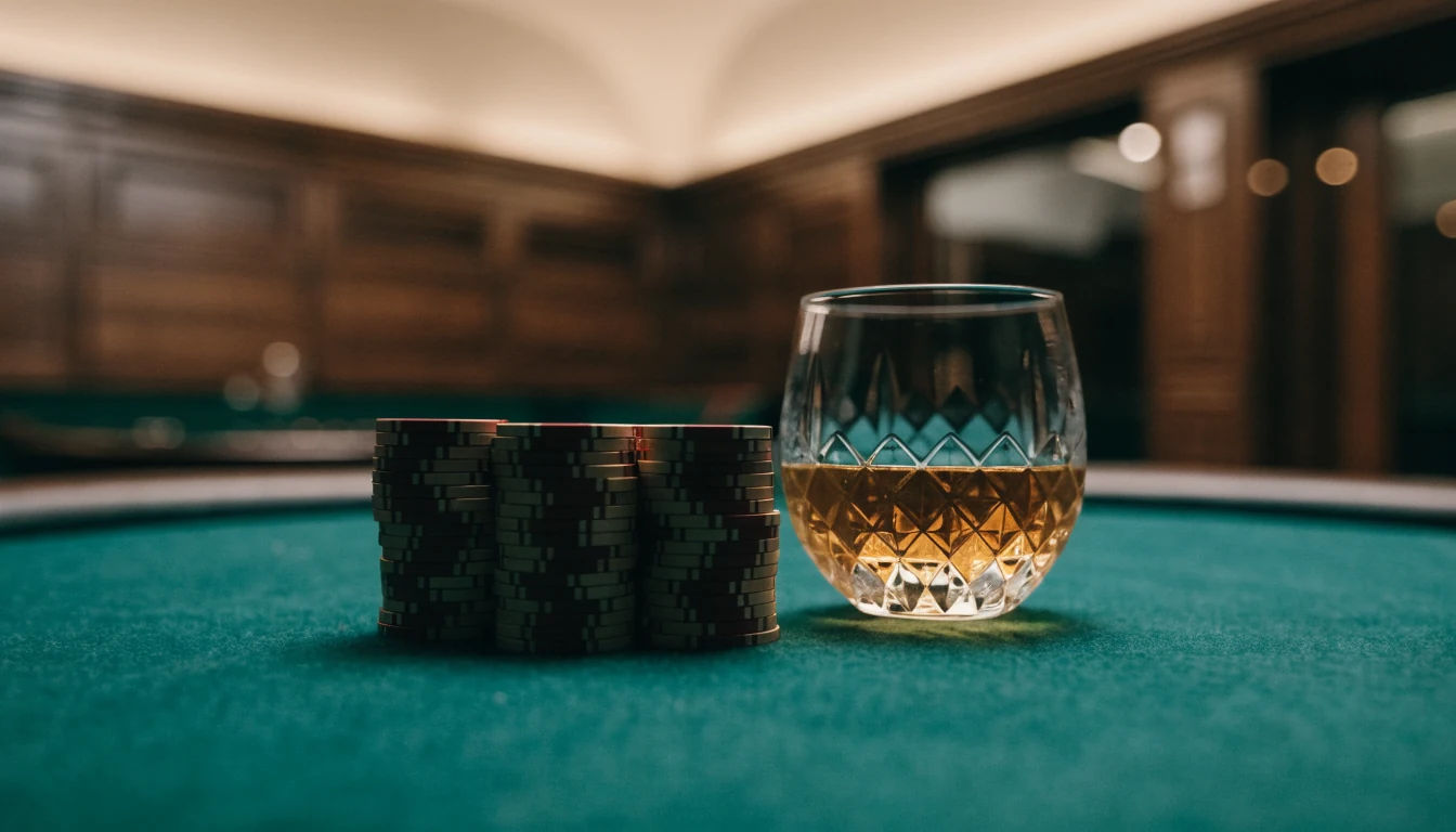 Lyxig casinobord med höga insatser och elegant atmosfär